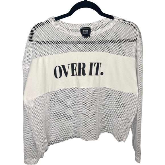 OVER It. Riot Queen Graphic Crop Top - B&W - Large - Picture 1 of 8